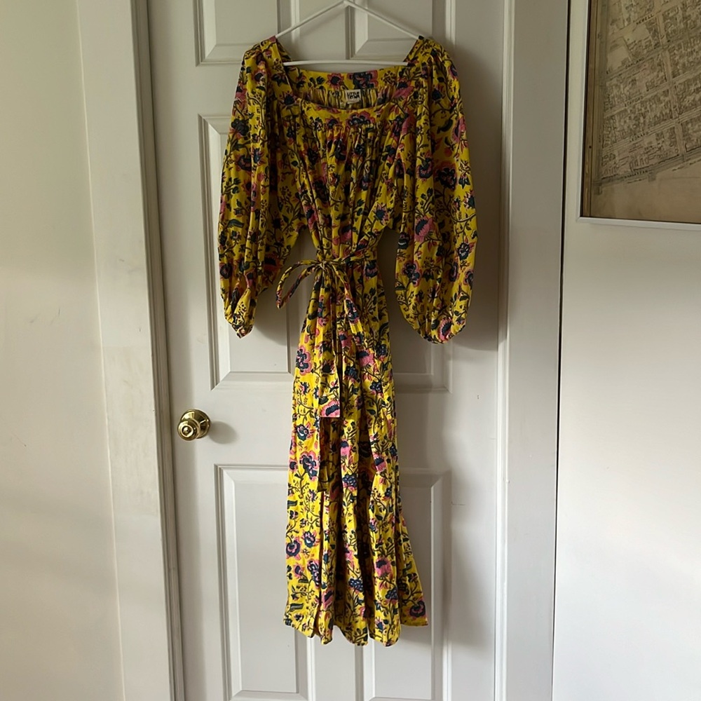 Little Tienda yellow floral maxi dress